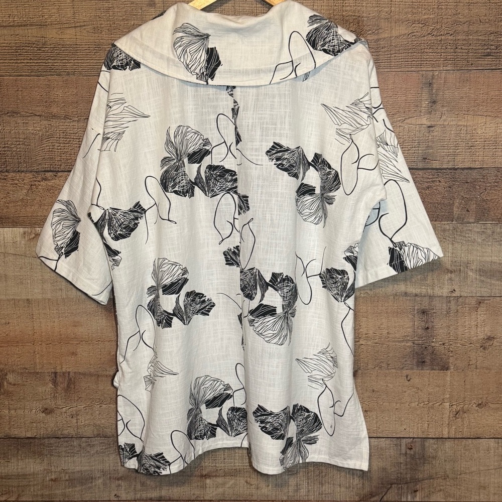 Parsley & Sage Pauline Button Front 3/4 Sleeve Cotton Jacket size Large Artsy - Picture 3 of 9